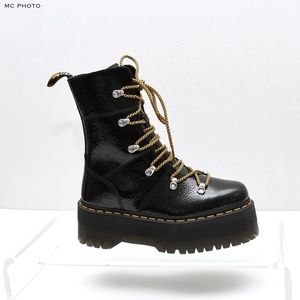 Dr. Marten's Ghilana Max Black Patent Leather Platform Boot Women's Size 8